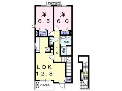 グレイスフル レジデンスB(2LDK/2階)の間取り写真