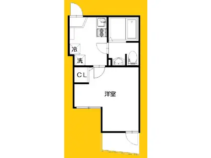 DEN大口仲町III(ワンルーム/1階)の間取り写真