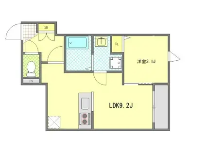 MONOLITH錦糸町(1LDK/2階)の間取り写真