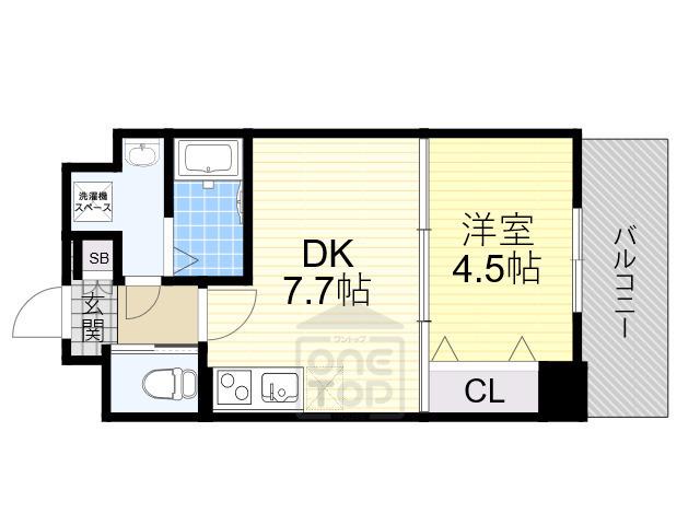 MSR新大阪南(1DK/4階)の間取り写真