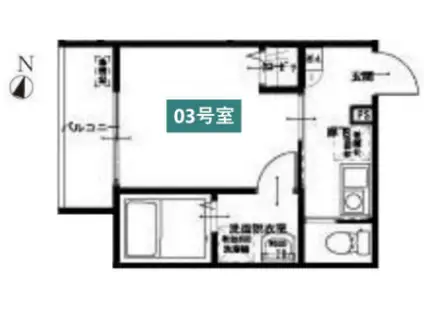 MELDIA竹ノ塚III(1K/1階)の間取り写真