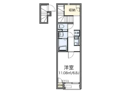 ＪＲ武蔵野線 新秋津駅 徒歩3分 2階建 築12年(1K/2階)の間取り写真