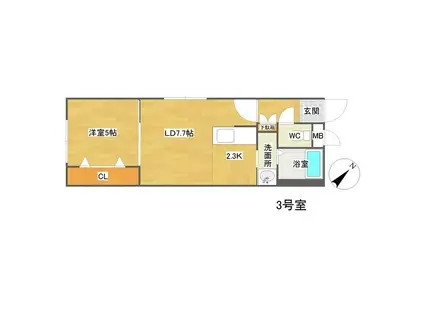 FRONTIER(1LDK/4階)の間取り写真