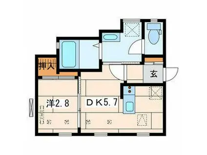 シャッツカマーYOKOSUKA(1DK/1階)の間取り写真