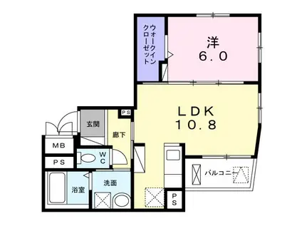フィオーレ静 吉敷町(1LDK/3階)の間取り写真