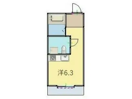 アークヒルズ磯子(ワンルーム/2階)の間取り写真