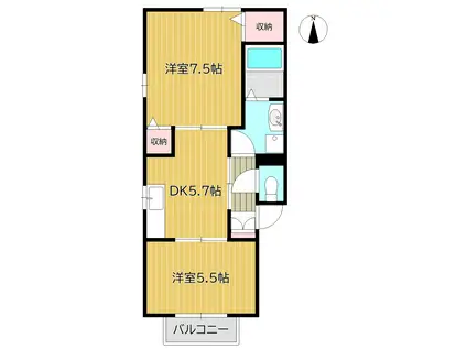 シャーメゾンBIZEN(2DK/2階)の間取り写真