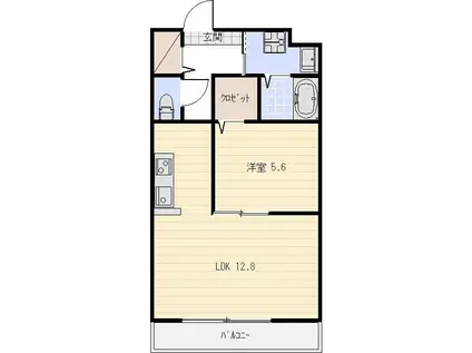 ラパノス(1LDK/2階)の間取り写真