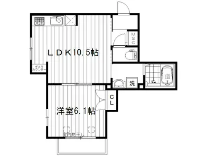 ヘーベルメゾン中野(1LDK/2階)の間取り写真