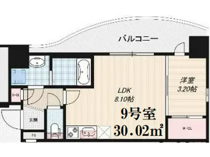 LUXE布施北III(1LDK/8階)の間取り写真
