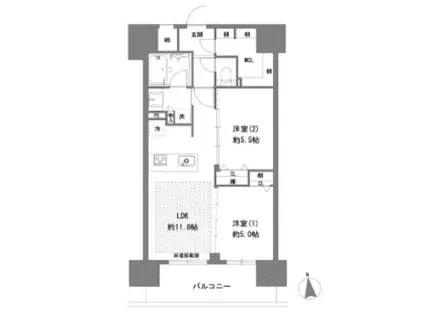 ラグゼナ八王子横山町(1LDK/7階)の間取り写真