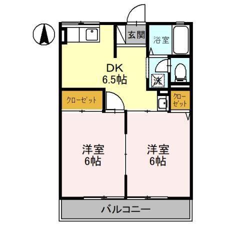 セルティア A(2DK/2階)の間取り写真