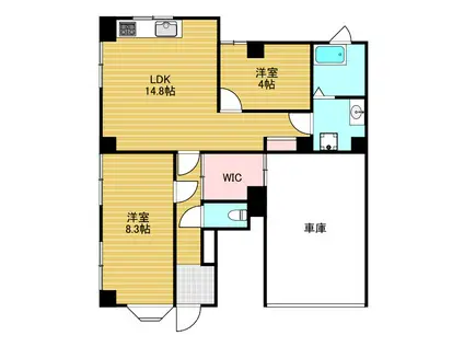 ジオナ柴島III(2LDK/1階)の間取り写真