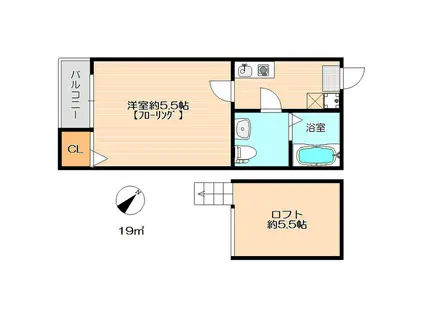 ジュークI(1K/1階)の間取り写真