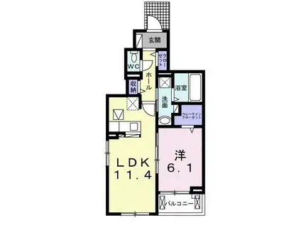 RICO・ALIVIO II(1LDK/1階)の間取り写真