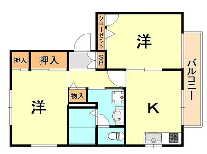 ディアス片山(2K/2階)の間取り写真