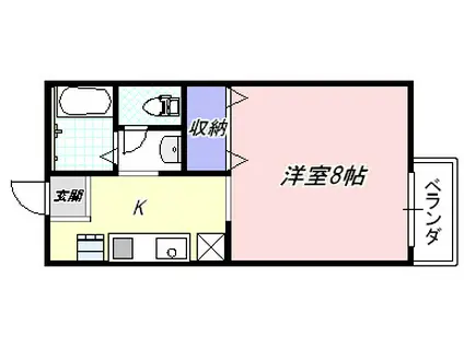 プランドール石部駅前(1K/1階)の間取り写真