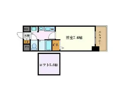 プレサンス名古屋駅前アクシス(1K/9階)の間取り写真