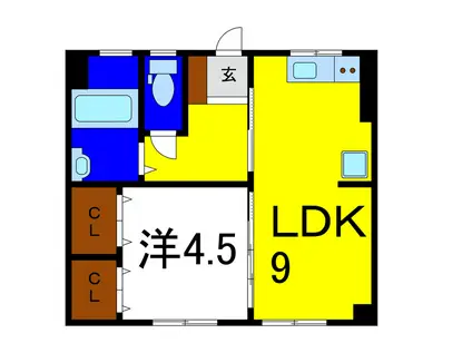 新浜マンション(1LDK/1階)の間取り写真