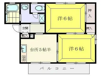 パークサイドC(2DK/2階)の間取り写真