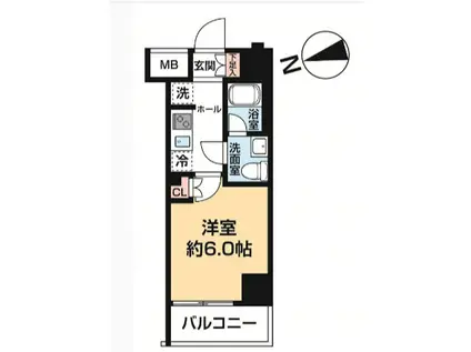 HYS綾瀬II(1K/4階)の間取り写真