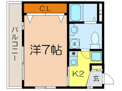 メゾン五月(1K/2階)の間取り写真