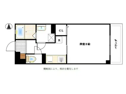 GRAND HILLS東古松(1K/6階)の間取り写真