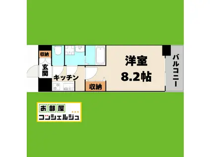 メイクス名駅太閤(1K/1階)の間取り写真