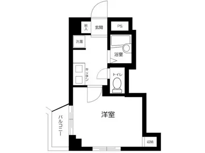スカイコートヴァンテアン早稲田(1K/7階)の間取り写真