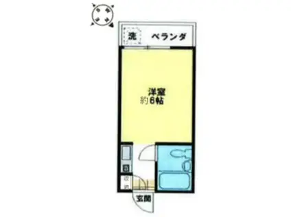 グリーンハイツハマダ(ワンルーム/2階)の間取り写真