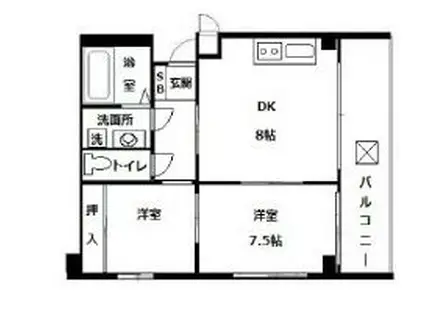 ファミーユ森下(2DK/7階)の間取り写真