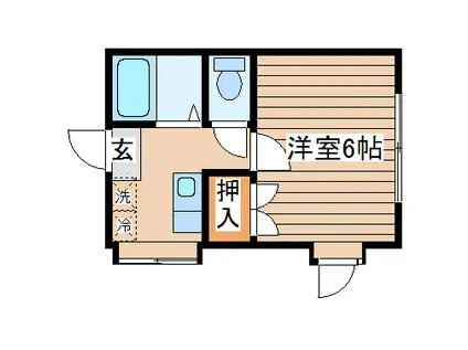 レジデンスシカマ(1K/2階)の間取り写真