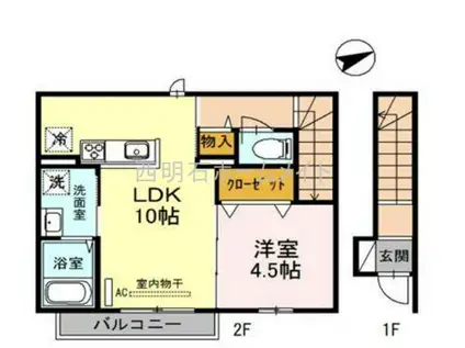 ソフィアルミエール(1LDK/2階)の間取り写真