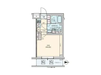 ロアール武蔵中原(1K/3階)の間取り写真