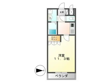 ラルジュパレス(1K/1階)の間取り写真