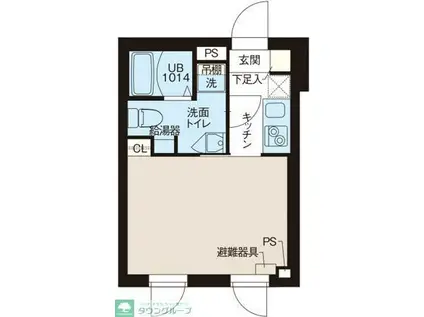 レピュア北千住レジデンス(1K/1階)の間取り写真