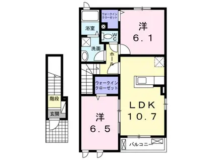 LE・CHANVREII(2LDK/2階)の間取り写真