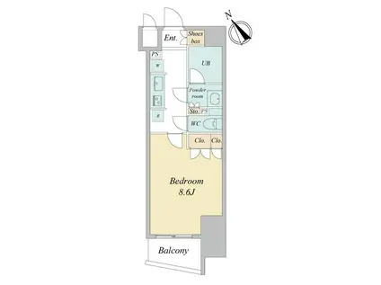 デュオステージ後楽園(1K/7階)の間取り写真