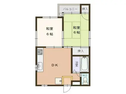 東和マンション(2DK/3階)の間取り写真