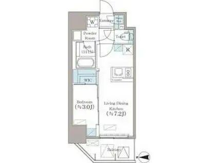 エスリードレジデンス ザ・グラン大阪ノア(1LDK/2階)の間取り写真