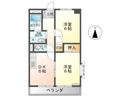 リンピアS・Y(2DK/1階)の間取り写真