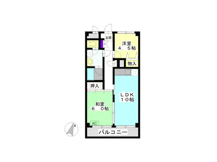 パストラル綾瀬(2LDK/2階)の間取り写真