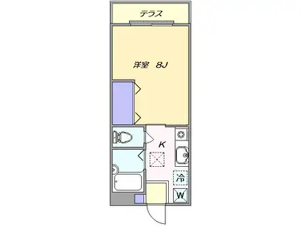 ニュー中町ハウス(1K/1階)の間取り写真
