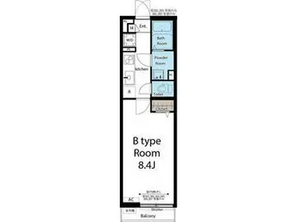 リブリ・川崎(1K/1階)の間取り写真