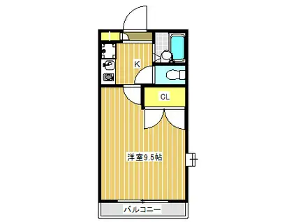 サウスウエストハウス(1K/1階)の間取り写真