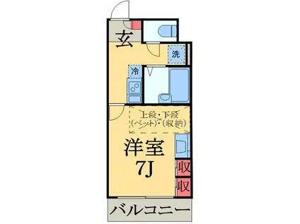 LPストレーザ椿森(1K/3階)の間取り写真