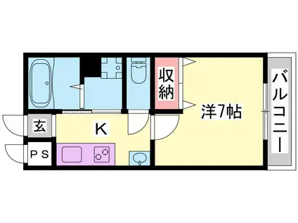 ラフェスタ妻鹿(1K/1階)の間取り写真