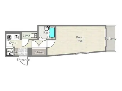 ブルーム学芸大II(1K/4階)の間取り写真