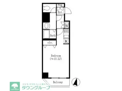 クロスレジデンス清澄白河(ワンルーム/6階)の間取り写真