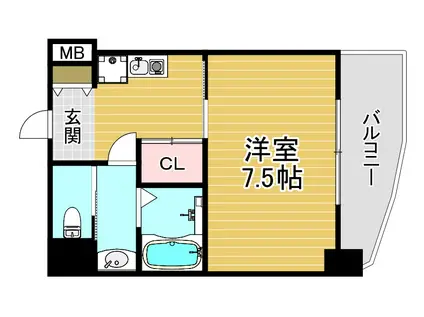メゾンサンワ歌島橋(1K/4階)の間取り写真